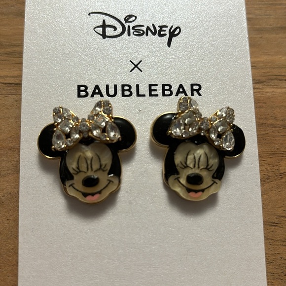 Disney X Baublebar earrings: Minnie Mouse Bow with rhinestones gold undertone - Picture 2 of 3
